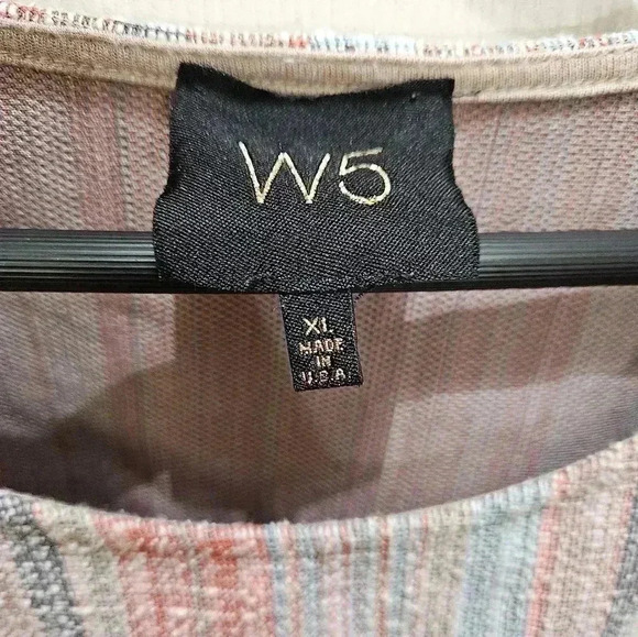 W5 Pink Pastel Tweed Like Bohemian Twisted Summer Ladies Blouse Sz XL - Picture 2 of 6